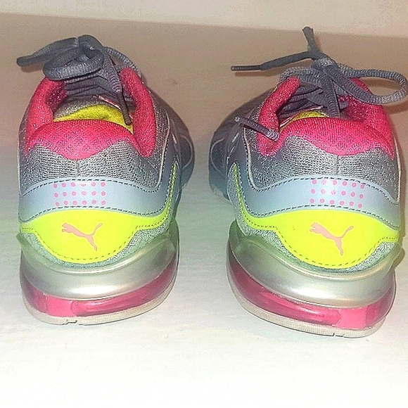 Puma locell 1.0 sneakers athletic running shoes gray pink lime green size 7 - Picture 3 of 9